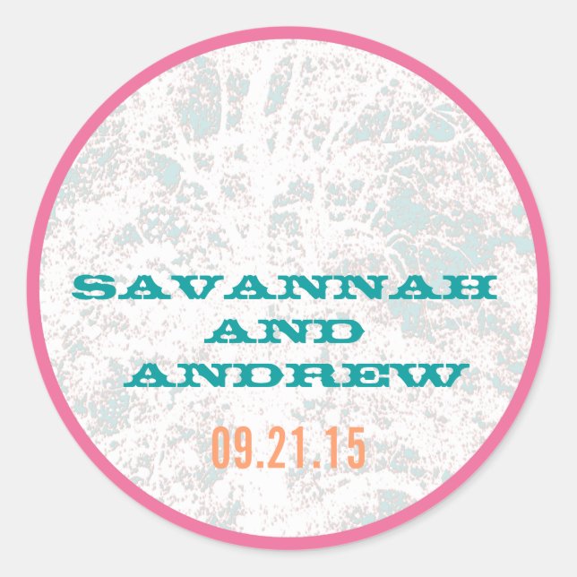 Rond Sticker de polices de feuille de lecture de l'arbr (Devant)