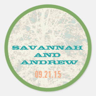 Rond Sticker de polices de feuille de lecture de l'arbr