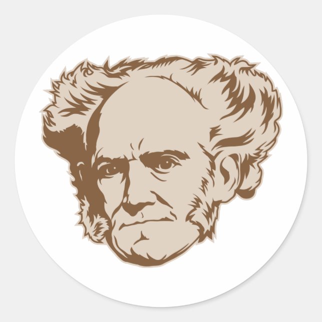 Rond Sticker de portrait Schopenhauer (Devant)