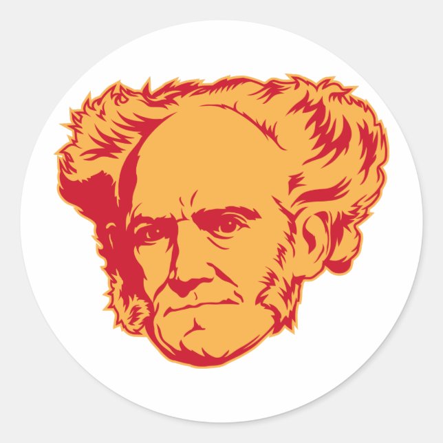 Rond Sticker de portrait Schopenhauer (Devant)