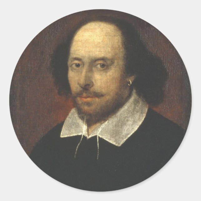 Rond Sticker de portrait William Shakespeare Color Chan (Devant)