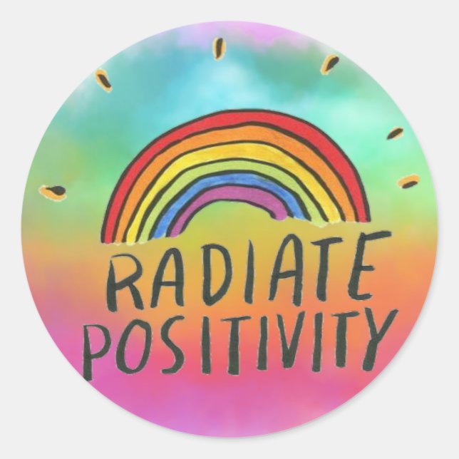 Rond Sticker de position de rayonnement arc-en-ciel (Devant)