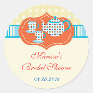 Rond Sticker de pot de thé pois