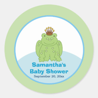 Rond Sticker de préférence personnalisé Green Frog Prin