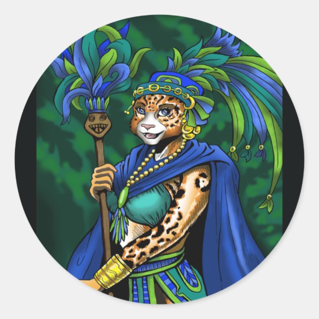 Rond Sticker de prêtresse maya (Devant)