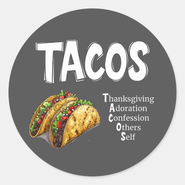 Rond Sticker de prière TACOS (Devant)