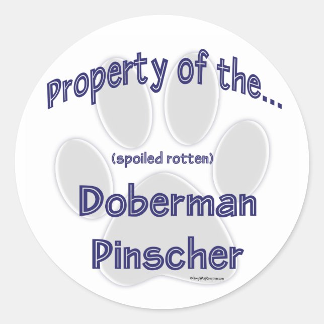 Rond Sticker de propriété Doberman Pinscher (Devant)