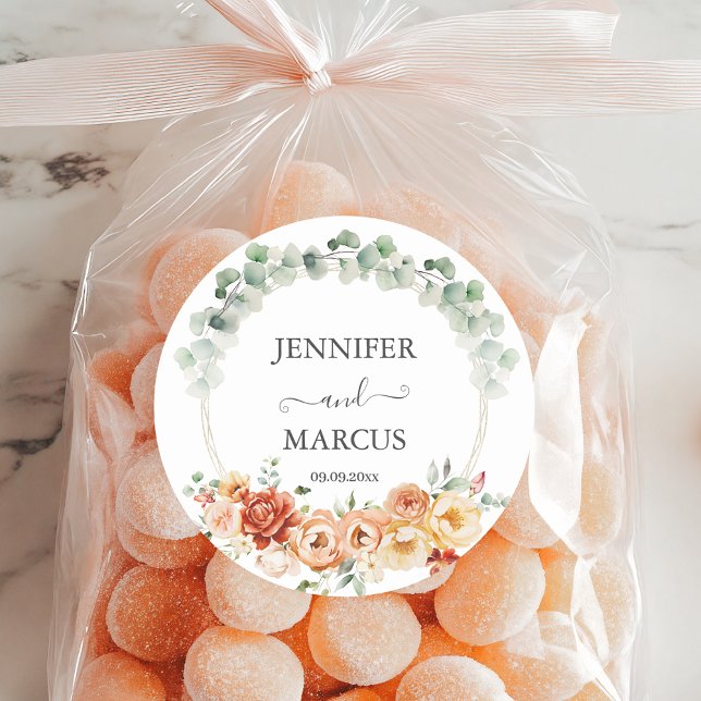 Rond Sticker de raffistication en fleurs botaniques (Créateur téléchargé)