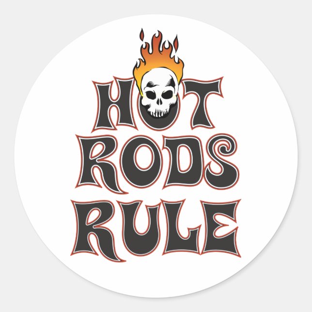 Rond Sticker de règle 3" Hot Rods (Devant)
