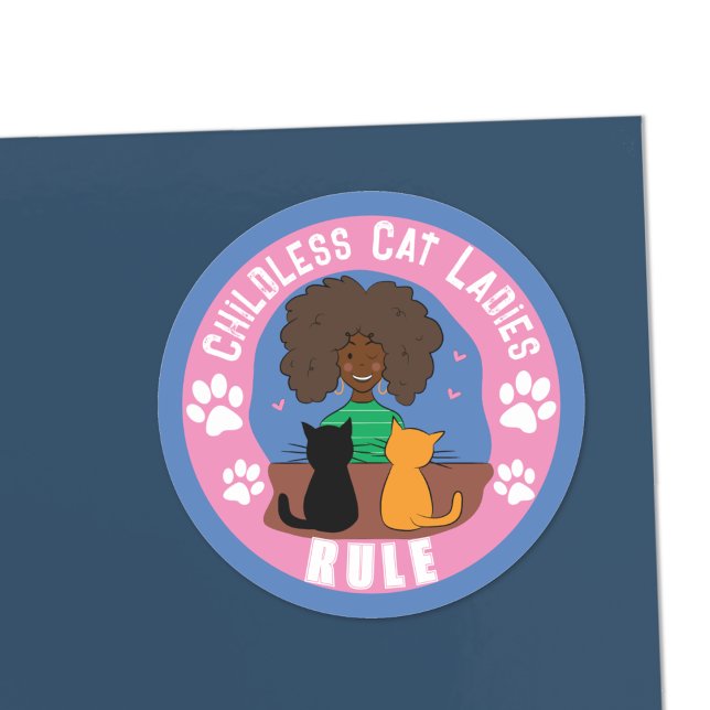 Rond Sticker de règle pour chats sans enfant amusant (Créateur téléchargé)