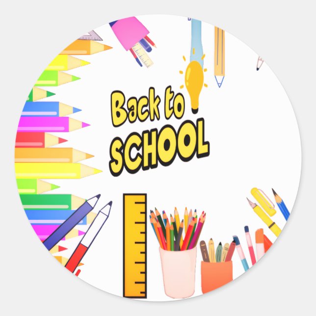 Rond Sticker De Retour À L'École (Devant)