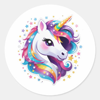 Rond Sticker de rêve Unicorn