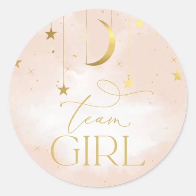 Rond Sticker de révélation de genre, Team Girl Blush Pi (Devant)