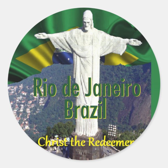 Rond Sticker de Rio de Janeiro Brésil (Devant)