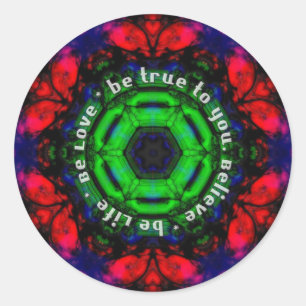 Rond Sticker de sagesse géométrique