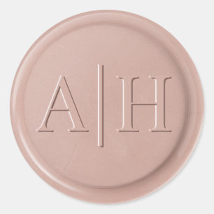 Rond Sticker de sceau de cire en latte rose initial de 