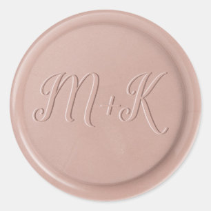 Rond Sticker de sceau de cire en latte rose initial de