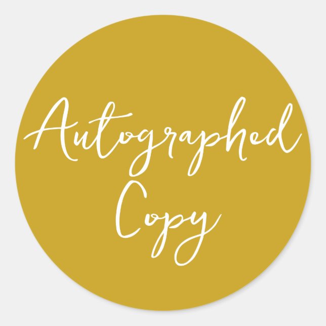 Rond Sticker de script Gold de copie autographié (Devant)