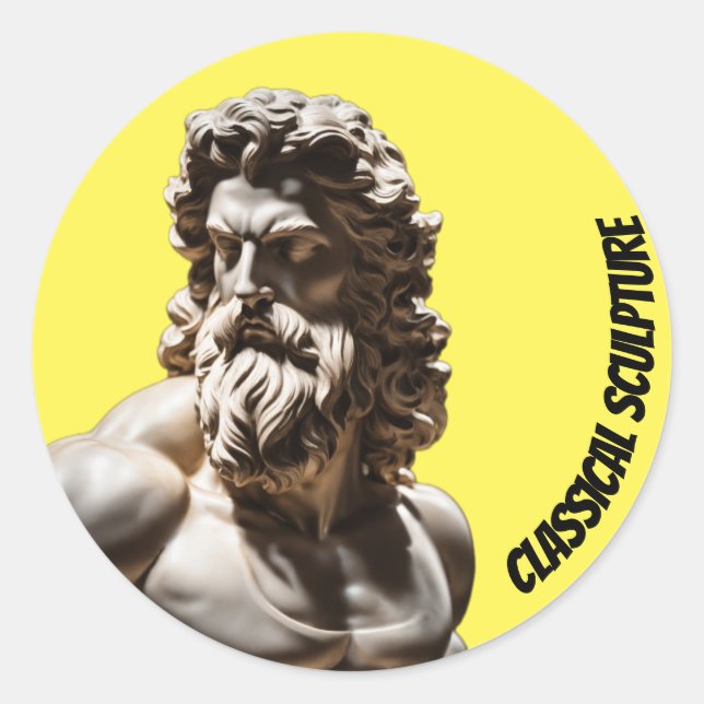 Rond Sticker de sculpture classique Zeus (Devant)