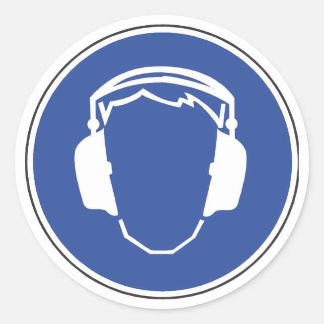 Rond Sticker de sécurité de protection auditive (Devant)