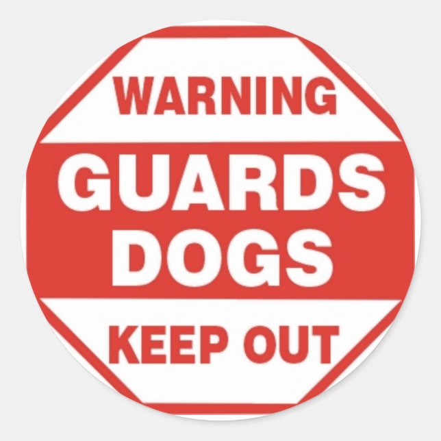 Rond Sticker de sécurité pour chien de garde d'avertiss (Devant)