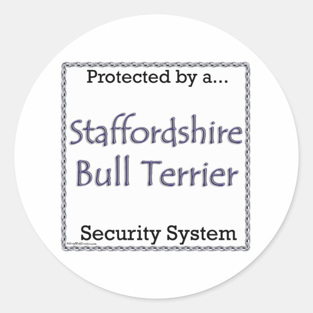 Rond Sticker de sécurité Staffordshire Bull Terrier (Devant)