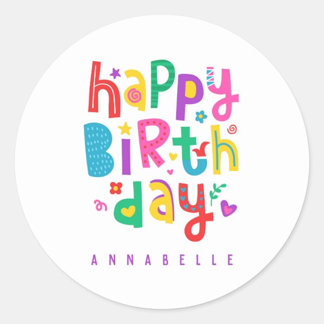 ROND STICKER DE SEL ENVELOPPE RONDE : JOYEUX ANNIVERSAI (Devant)