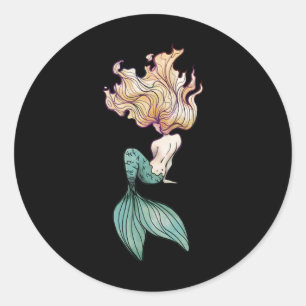 Rond Sticker de sirène blonde