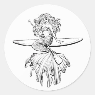 Rond Sticker de sirène SUP