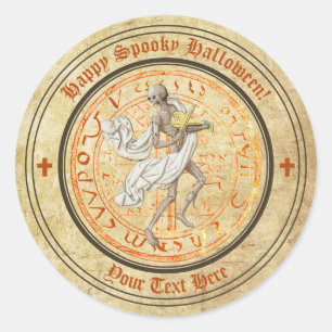 Rond Sticker de squelette pour la musique médiévale d'H