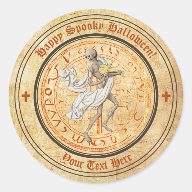 Rond Sticker de squelette pour la musique médiévale d'H (Devant)