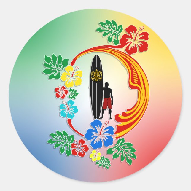 Rond Sticker de surf (Devant)