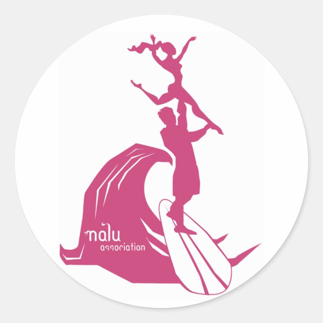 Rond Sticker de surf en tandem Pinky (Devant)