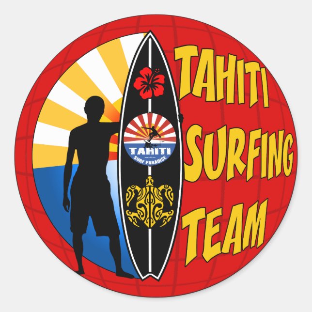 Rond Sticker de surf Tahiti (Devant)