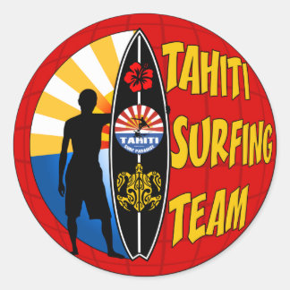 Rond Sticker de surf Tahiti