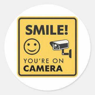 Rond Sticker de surveillance de CCTV - Smile, vous êtes