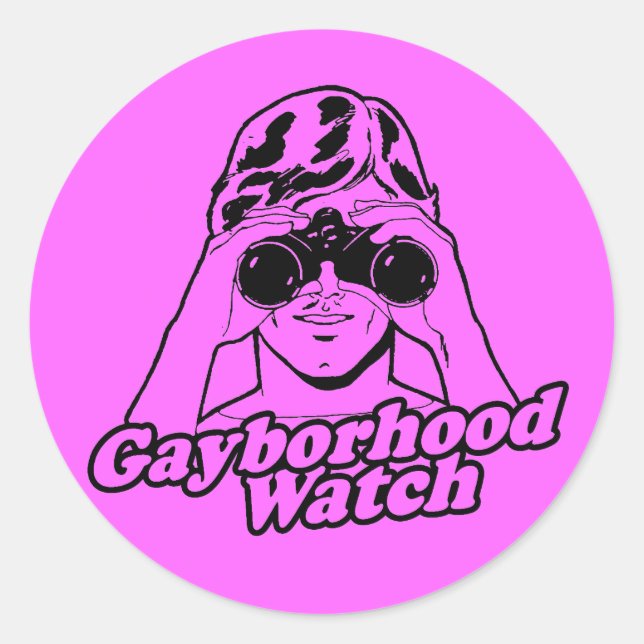 Rond Sticker de surveillance de Gayborhood (Devant)