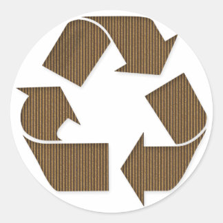 Rond Sticker de symbole de recyclage de carton