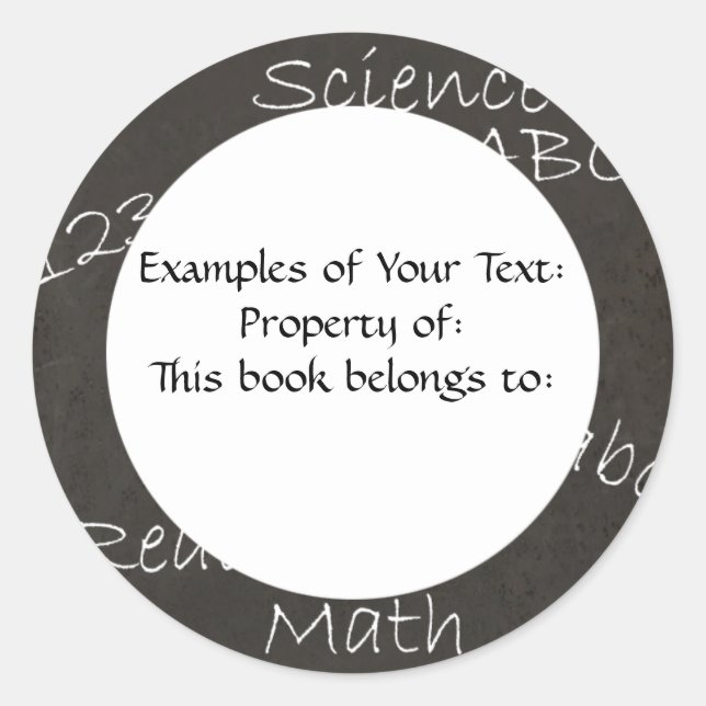 Rond Sticker de tableau noir (Devant)