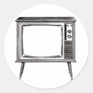 Rond Sticker de télévision rétro