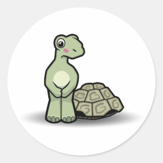 Rond Sticker de tortue sans coquille