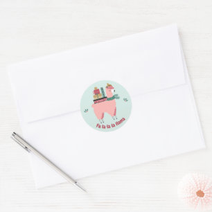 Rond Sticker de vacances Cute Llama - fa la la llama!