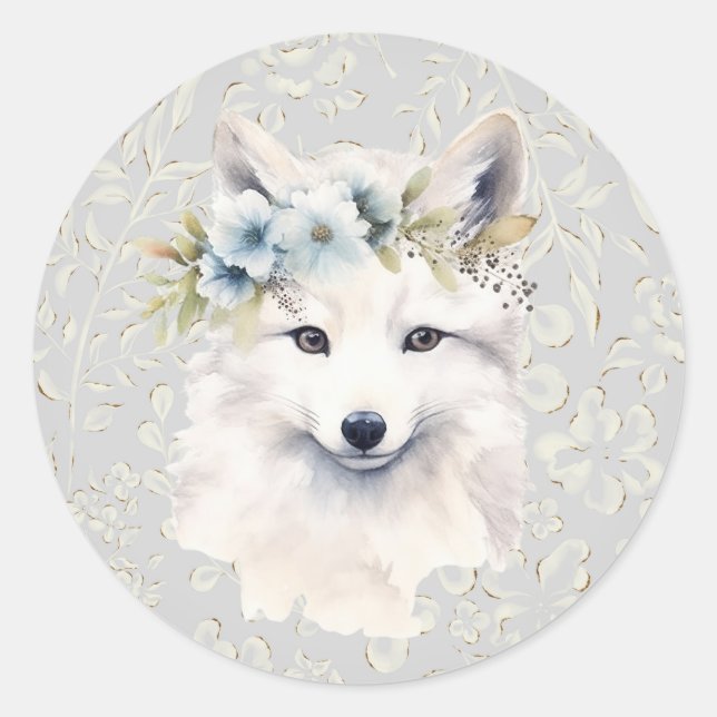 Rond Sticker de vacances florales hivernales pour anima (Devant)
