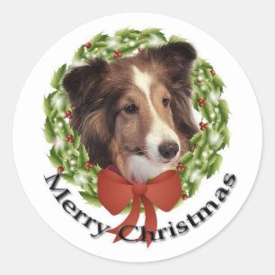 Rond Sticker de vacances no 2 Sheltie