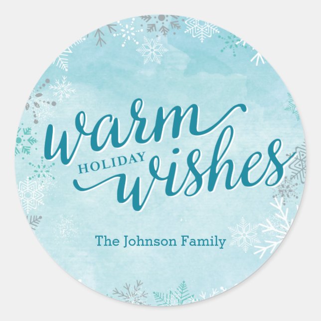 Rond Sticker de vacances Whimsy d'hiver ou sceaux d'env (Devant)