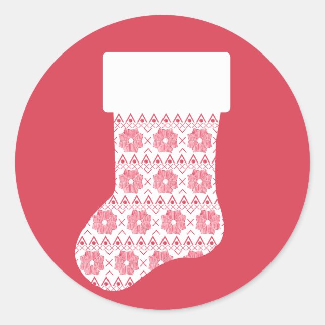 Rond Sticker de veille de Noël Knit d'hiver (Devant)