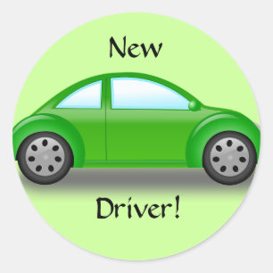 Rond Sticker de voiture verte nouveau conducteur
