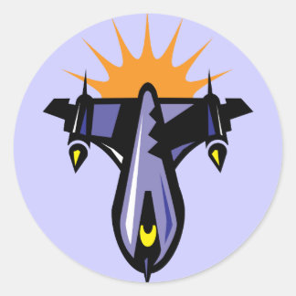 Rond Sticker de vol Imaginaire Rocket Ship