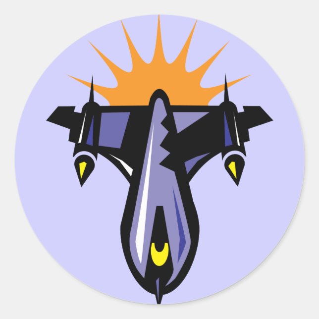 Rond Sticker de vol Imaginaire Rocket Ship (Devant)