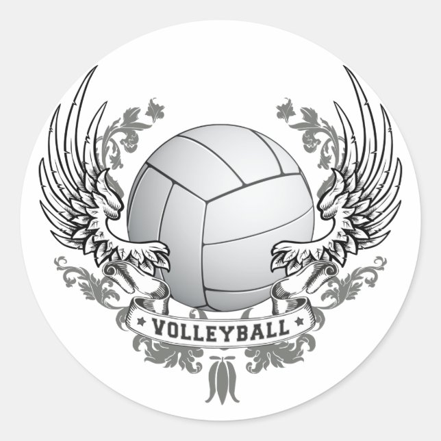 Rond Sticker de volley-ball (Devant)